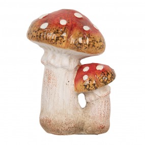 26CE1752 Décoration Champignon 8x8x12 cm Rouge Blanc Céramique