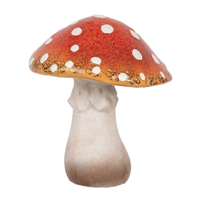 6CE1755 Décoration Champignon 18x17x21 cm Rouge Blanc Céramique