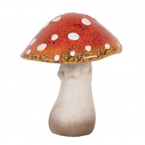 26CE1755 Décoration Champignon 18x17x21 cm Rouge Blanc Céramique