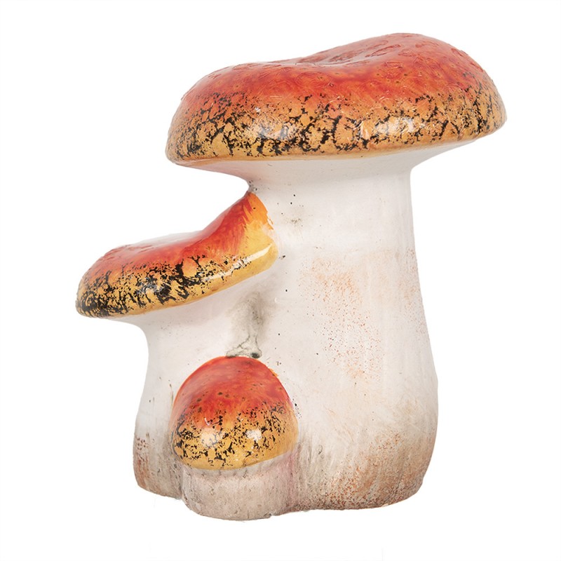 6CE1756 Décoration Champignon 10x9x12 cm Rouge Blanc Céramique