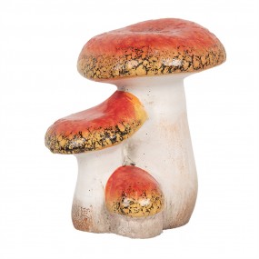 26CE1756 Décoration Champignon 10x9x12 cm Rouge Blanc Céramique