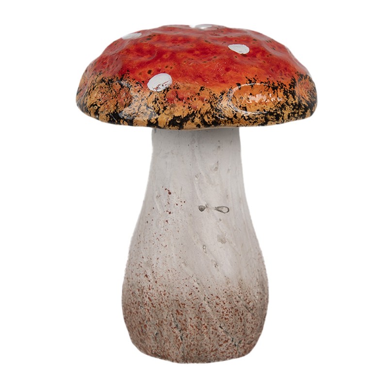 6CE1757 Décoration Champignon Ø 5x7 cm Rouge Blanc Céramique