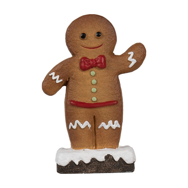 6CE1769 Christmas Decoration Gingerbread man 10x5x15 cm Brown Ceramic