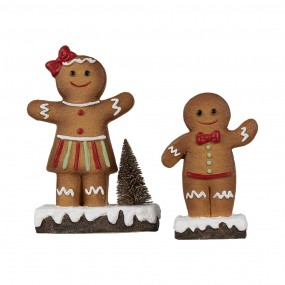 26CE1769 Christmas Decoration Gingerbread man 10x5x15 cm Brown Ceramic