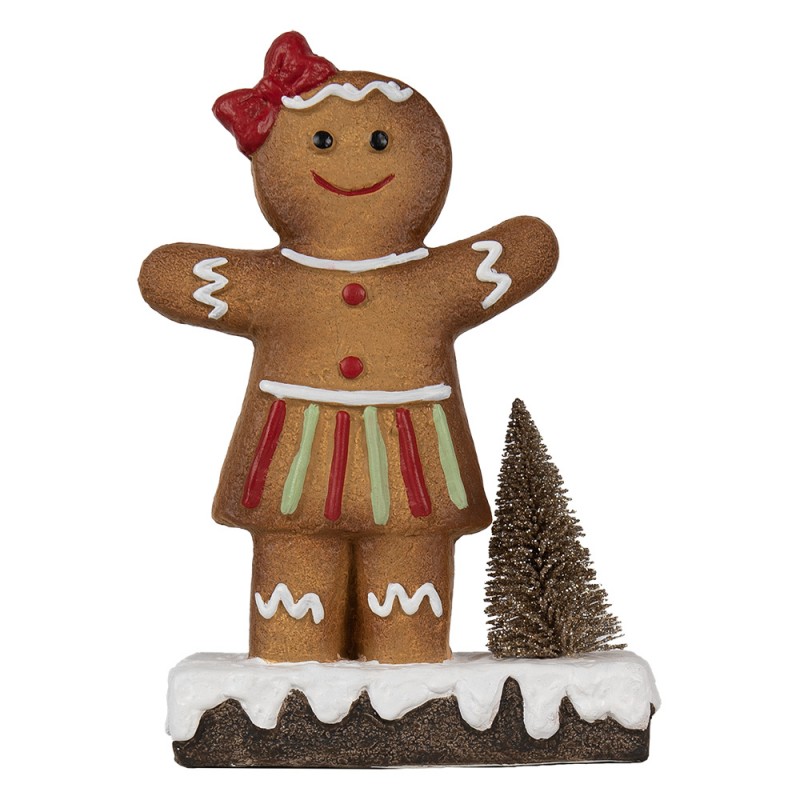 6CE1773 Christmas Decoration Gingerbread man 15x7x21 cm Brown Ceramic