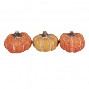 26CE1781 Decorative Figurine Set of 3 Pumpkin ø 5x4 cm Orange Ceramic