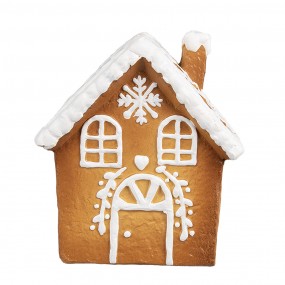 26CE1806 Gingerbread house 14x12x15 cm Brown Ceramic Gingerbread house