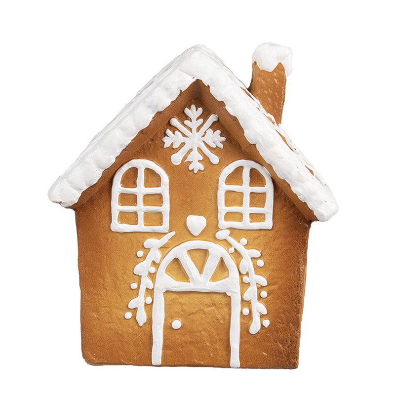 6CE1806 Gingerbread house 14x12x15 cm Brown Ceramic Gingerbread house