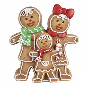 26MG0049 Décoration de Noël avec éclairage LED Bonhomme en pain d‘épice 31x10x35 cm Marron Plastique