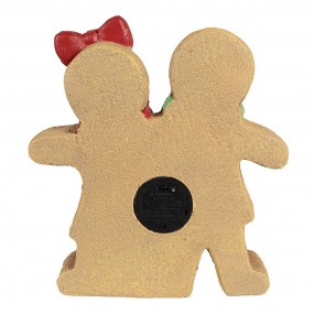 26MG0049 Décoration de Noël avec éclairage LED Bonhomme en pain d‘épice 31x10x35 cm Marron Plastique