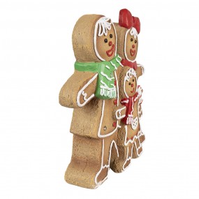 26MG0049 Décoration de Noël avec éclairage LED Bonhomme en pain d‘épice 31x10x35 cm Marron Plastique