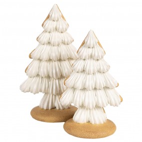 26PR4242 Décoration de Noël Sapins de Noël 13x10x21 cm Beige Plastique