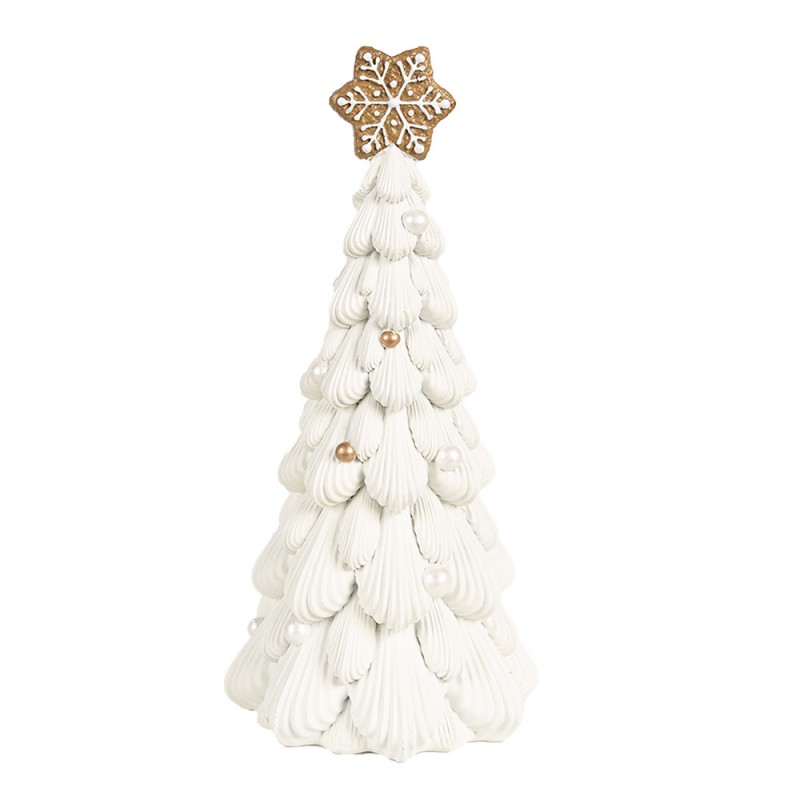 6PR4246 Décoration de Noël Sapin de Noël Ø 13x26 cm Blanc Plastique