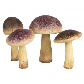 26PR4327 Decoration Mushroom Ø 9x12 cm Beige Purple Plastic