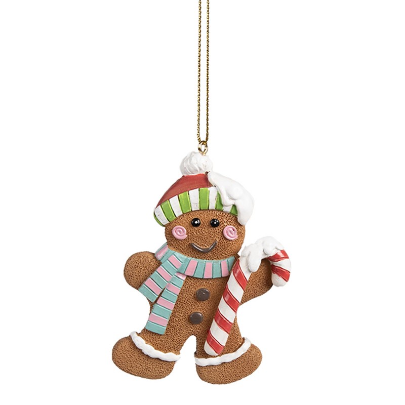 6PR4330 Christmas Ornament Gingerbread man  6x1x18 cm Brown Plastic Christmas Tree Decorations