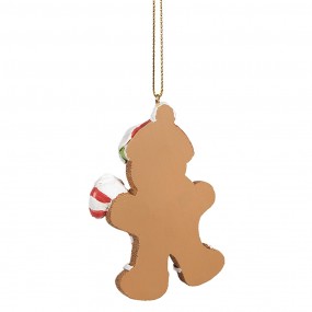 26PR4330 Ornement de Noël Bonhomme en pain d‘épice  6x1x18 cm Marron Plastique Décorations d'arbre de Noël