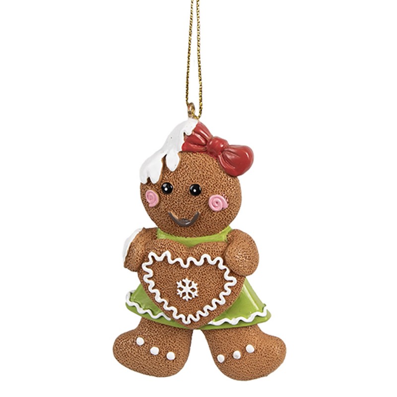 6PR4331 Christmas Ornament Gingerbread man  5x1x8 cm Brown Plastic Christmas Tree Decorations