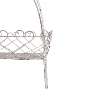 25Y1238 2-stöckige Etagere 47x24x66 cm Weiß Braun Eisen