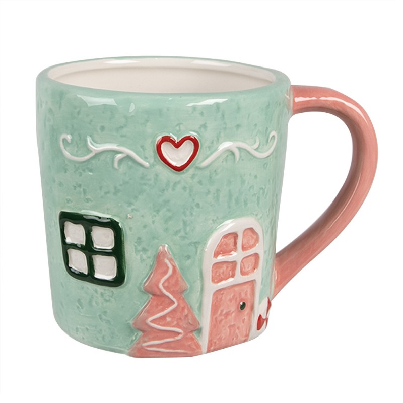 6CEMU0156 Mug 350 ml Green Ceramic Drinking Cup