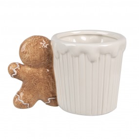 26CEMU0159 Mug Bonhomme en pain d‘épice 350 ml Blanc Marron Céramique Gobelet