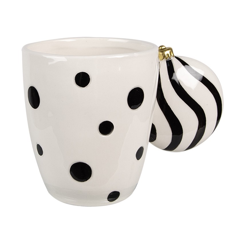 6CEMU0162Z Mug 350 ml Blanc Noir Céramique Gobelet