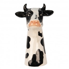 26CE1851 Vase Cow 20x19x32 cm White Black Ceramic