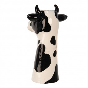 26CE1851 Vase Cow 20x19x32 cm White Black Ceramic