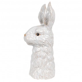 26CE1852 Vase Lapin 13x14x33 cm Blanc Céramique