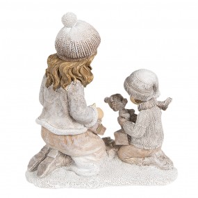 26PR4163 Decoratie Beeld Kinderen 15 cm Beige Kunststof