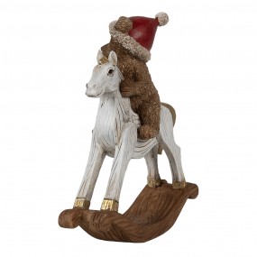 26PR4169 Figurine décorative Cheval à bascule 14 cm Marron Plastique Ours