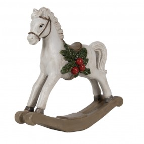 26PR4171 Decoratie Beeld Hobbelpaard 16 cm Wit Kunststof