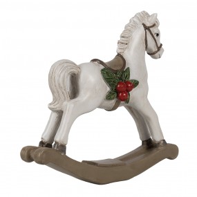 26PR4171 Decorative Figurine Rocking Horse 16 cm White Plastic