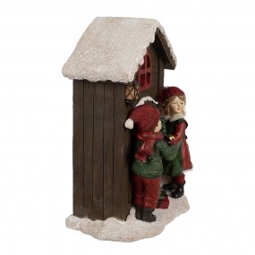 26PR4177 Décoration de Noël avec éclairage LED Maison 13x10x20 cm Marron Plastique