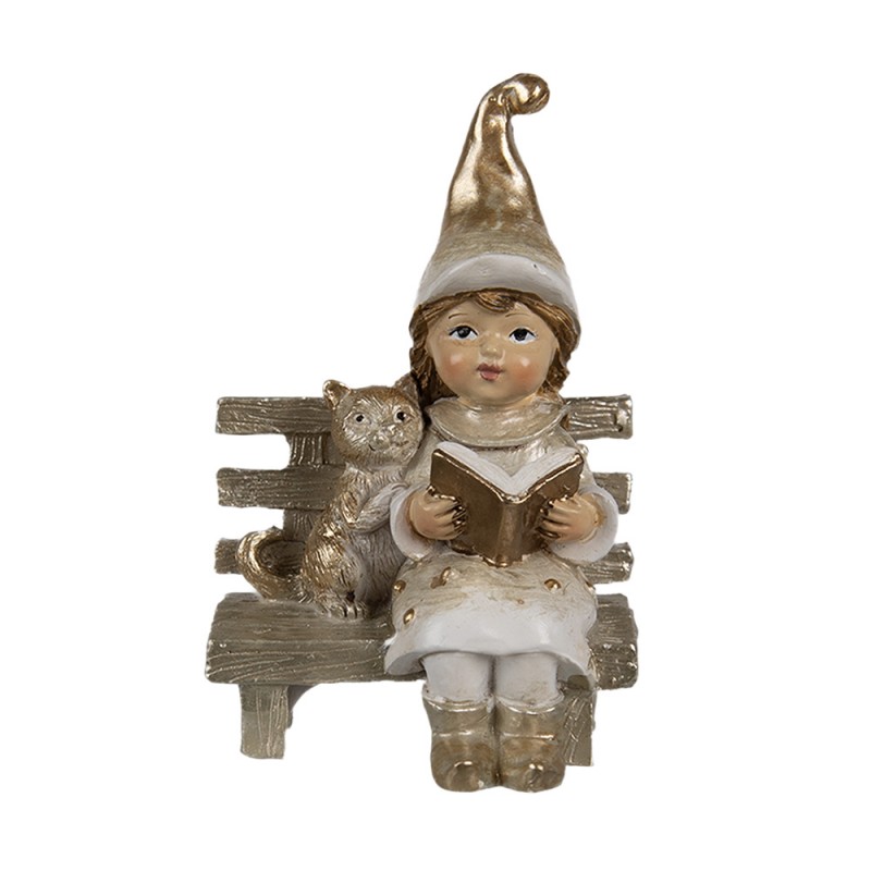 6PR4230 Decorative Figurine Gnome 9 cm Beige Plastic