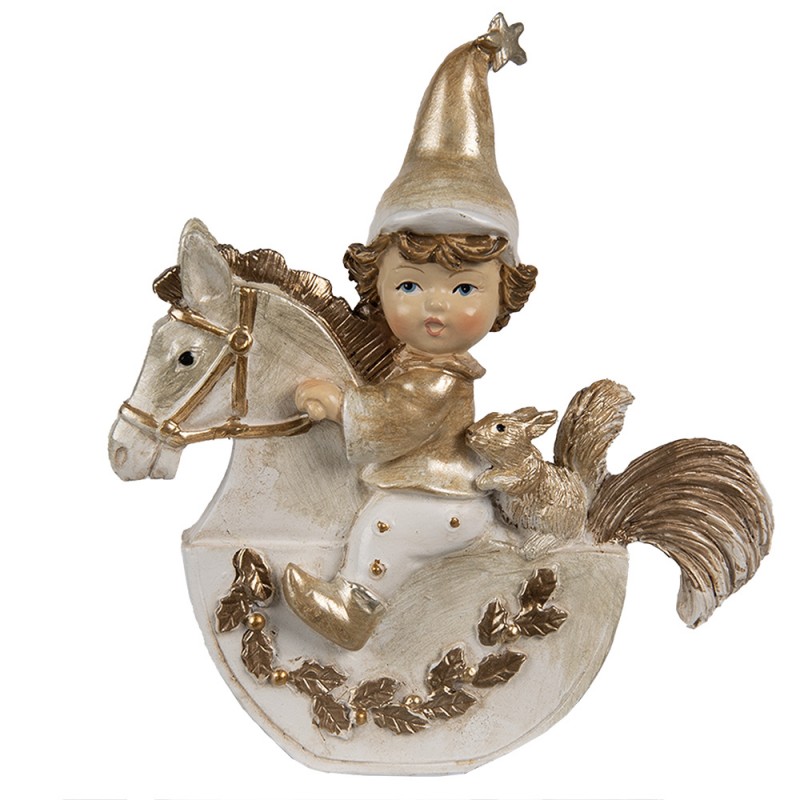 6PR4231 Dekorationsfigur Zwerg 11 cm Beige Kunststoff