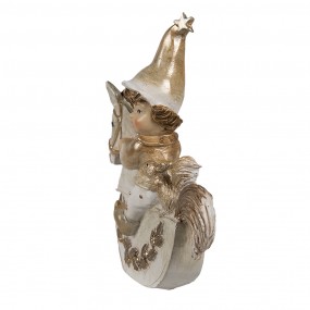 26PR4231 Decorative Figurine Gnome 11 cm Beige Plastic