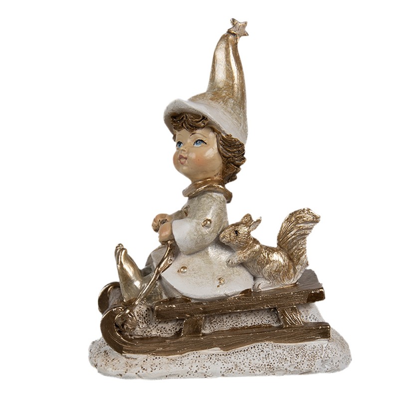 6PR4232 Decorative Figurine Gnome 11 cm Beige Plastic