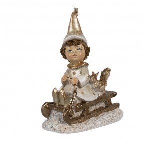 26PR4232 Decorative Figurine Gnome 11 cm Beige Plastic