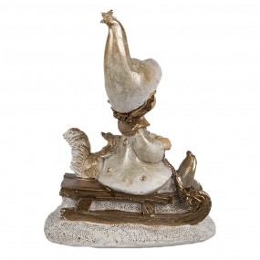 26PR4232 Statuetta decorativa Gnomo 11 cm Beige Plastica