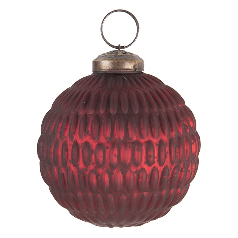 6GL3179 Boule de Noël Ø 7x7 cm Rouge Verre Rond Décorations d'arbre de Noël