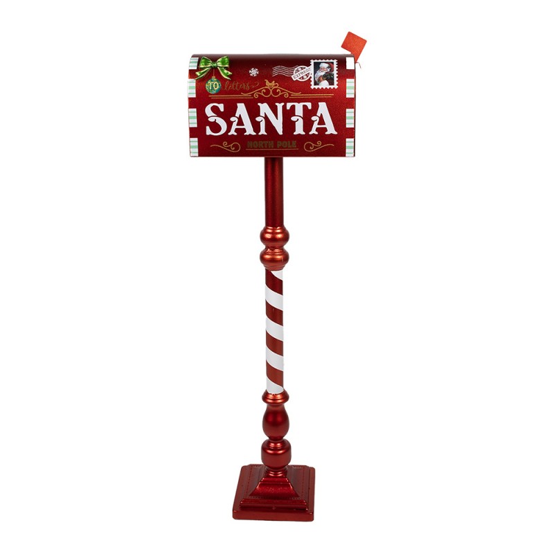 5Y1253 Christmas Decoration Mailbox 33x18x99 cm Red Iron