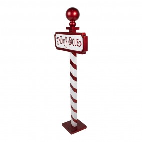 25Y1254 Kerstdecoratie Sign 46x18x110 cm Rood Wit IJzer