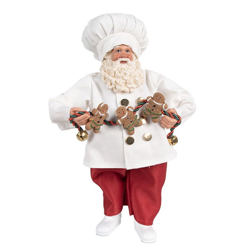 65585 Statuetta decorativa di Natale Babbo Natale  27 cm Bianco Rosso  Plastica