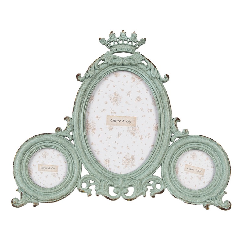 2F1197 Photo Frame  9x13 cm Green Iron Glass Picture Frame