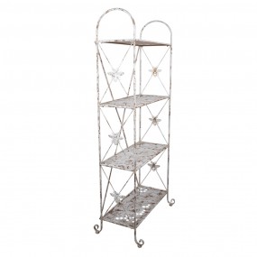 25Y1242 Wall Rack 76x47x177 cm White Brown Iron Garden Rack