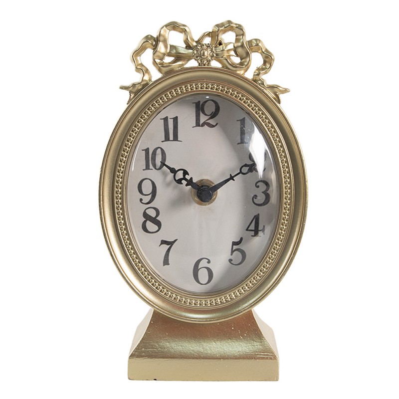 6KL0823 Table Clock 18 cm Gold colored Iron Glass