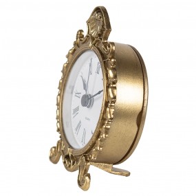 26KL0824 Table Clock 10 cm Gold colored Iron Glass