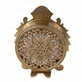 26KL0824 Table Clock 10 cm Gold colored Iron Glass