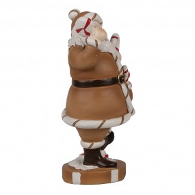 26PR4276 Christmas Decoration Figurine Santa Claus 20 cm Brown White Plastic