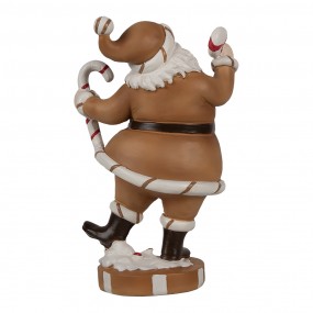 26PR4276 Figure de Noël Père Noël 20 cm Marron Blanc Plastique